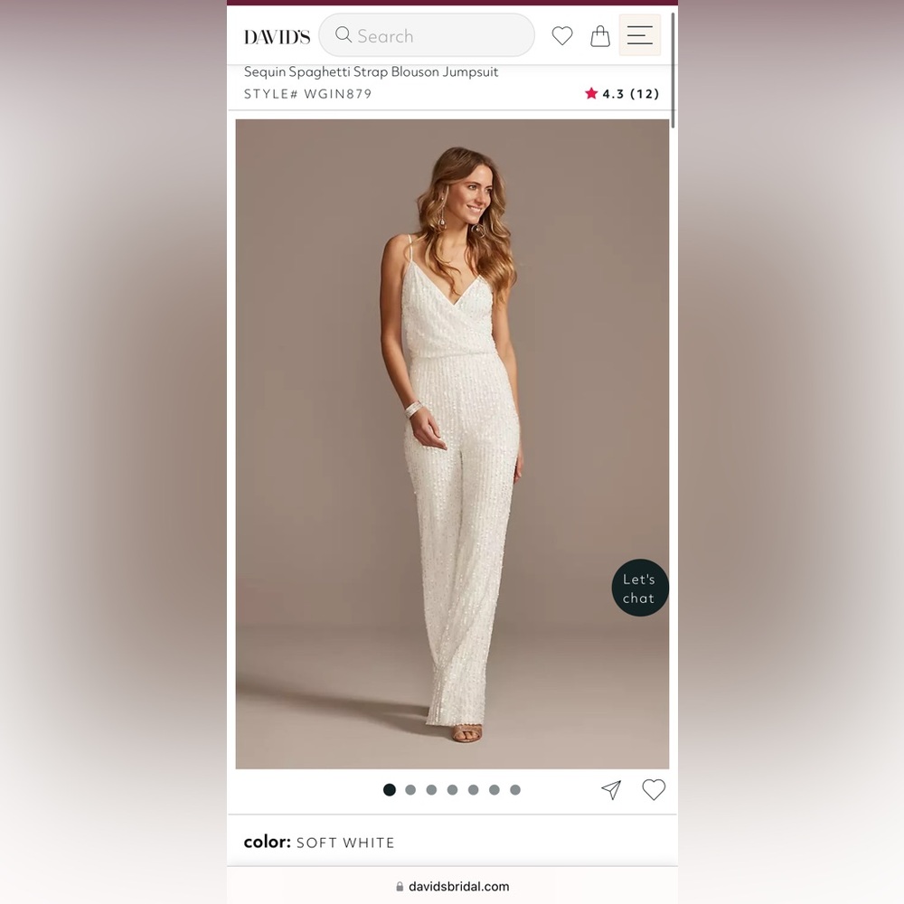 Bridal Elegant White Sequin Dress